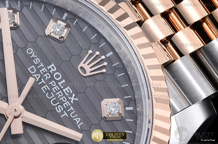 0203 TimelessDesign RDJ0454C – DJ 36mm Jub Flt 904L RG SS P-Grey Dia VSF VS 763